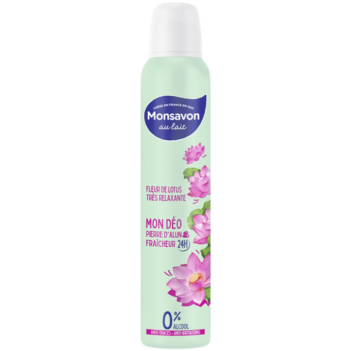 MONSAVON – Déodorant à la pierre d’alun et fleur de lotus 24h 200 ml