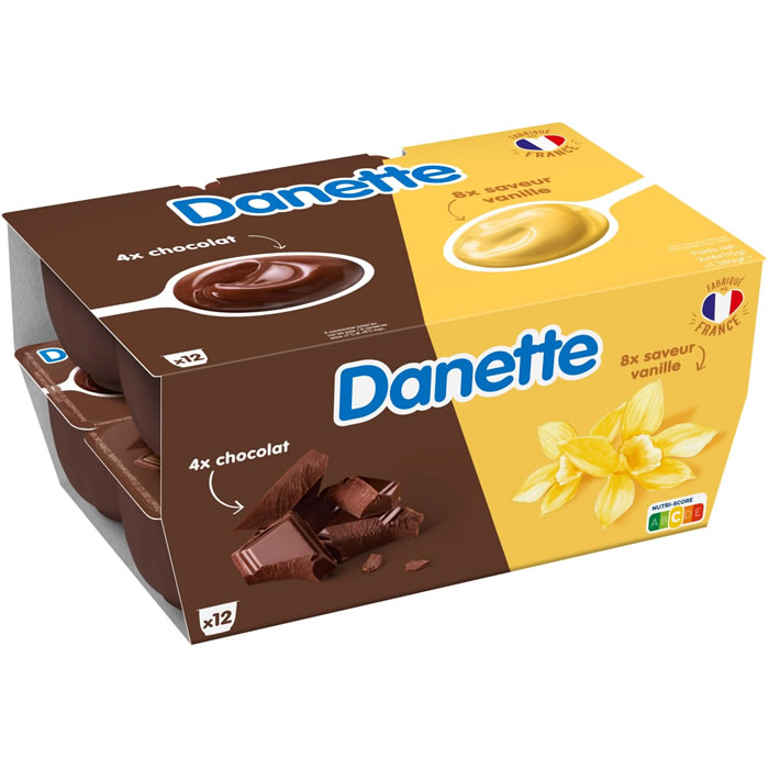 DANETTE – Crème dessert à la vanille chocolat 12 x 115g