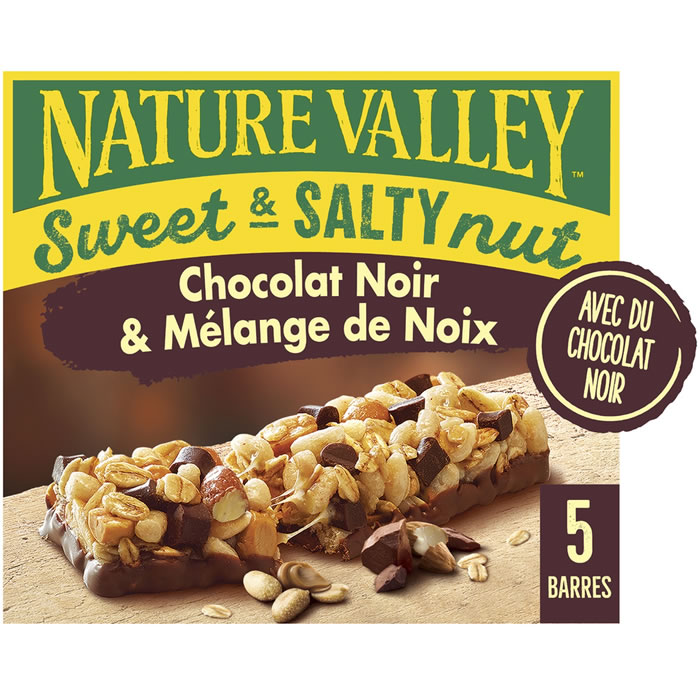 NATURE VALLEY Sweet & Salty Nut Barres céréalières à l’avoine, chocolat noir et noix