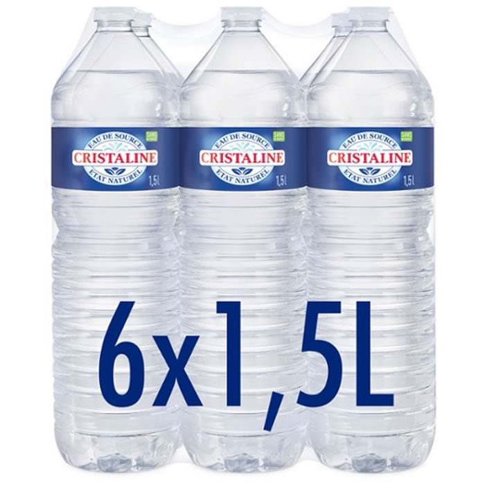 CRISTALINE – Eau de source 6 x 1,5 L
