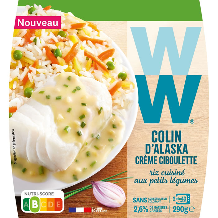 WEIGHT WATCHERS – Riz, colin d’Alaska, crème ciboulette et petits légumes 290g