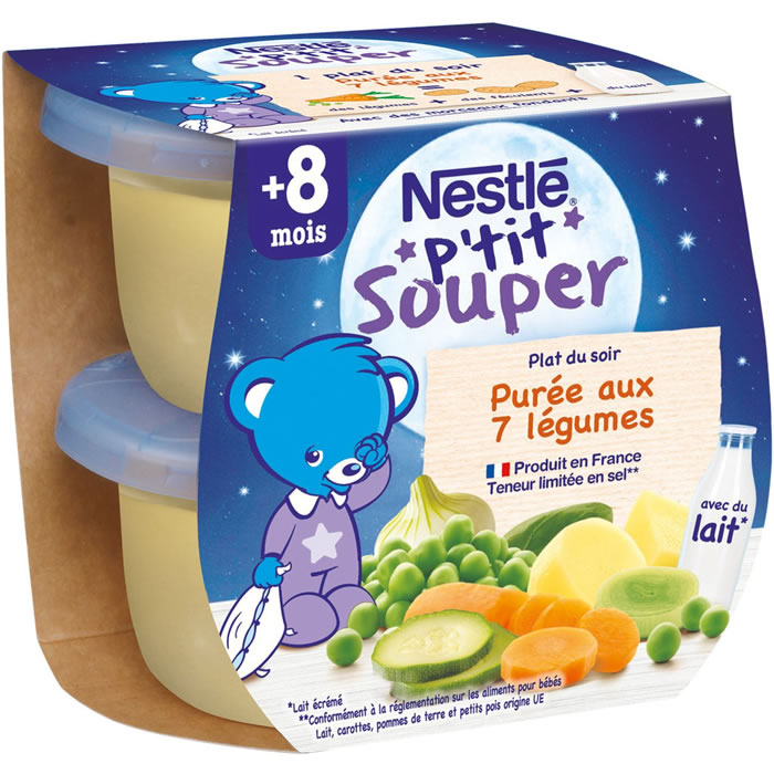 NESTLE P’tit Souper – Purée aux 7 légumes 2×200 g