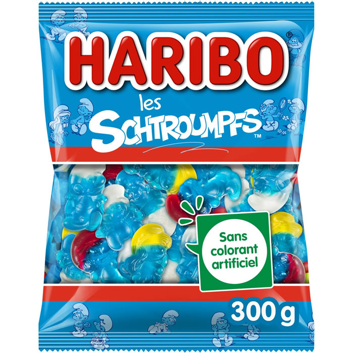 HARIBO Schtroumpfs Bonbons gélifiés aromatisés 300g