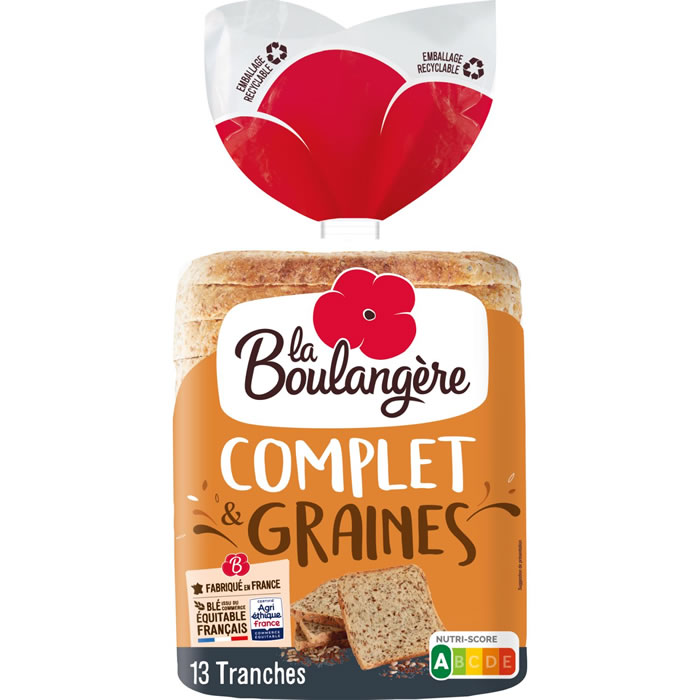LA BOULANGERE – Pain de mie complet et graines 500g