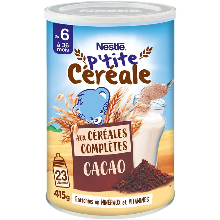 NESTLE P’tite Céréale – Céréales en poudre complète au cacao 415 g