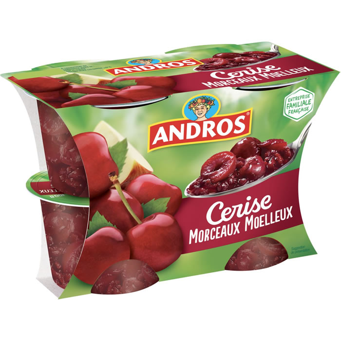 ANDROS – Dessert à la cerise 4 x 100g