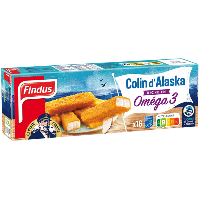 FINDUS – Bâtonnets de colin d’Alaska panés MSC 448g