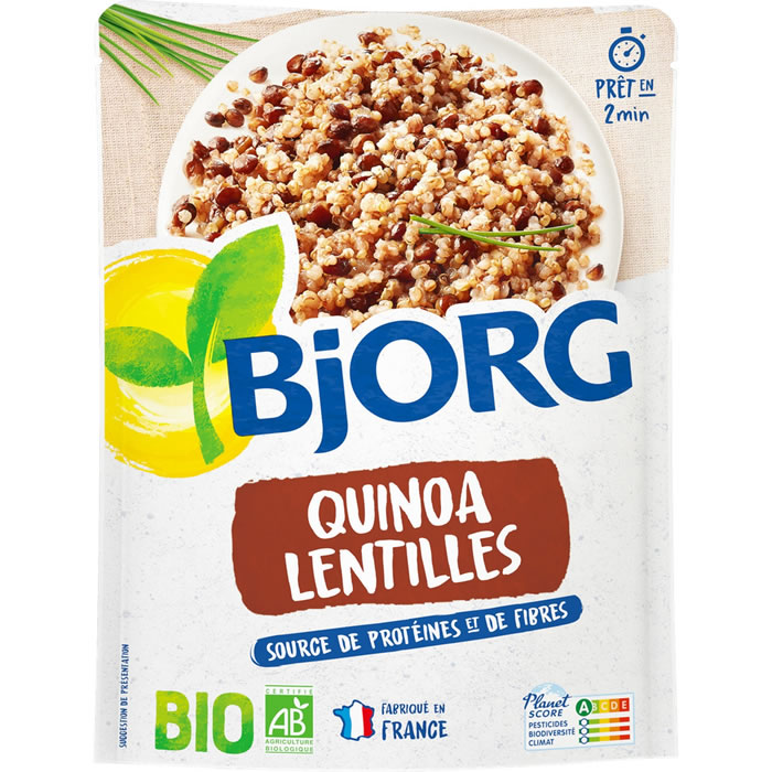 BJORG – Quinoa et lentilles au micro-ondes bio 250 g