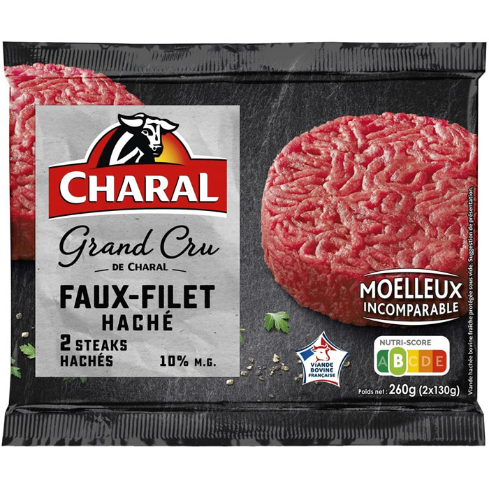 CHARAL – Faux-filet haché 10% M.G 2 x 130 g