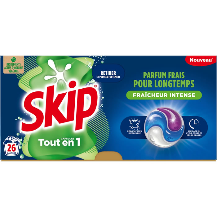 SKIP Fraîcheur Intense Lessive capsules tout en 1 26 capsules