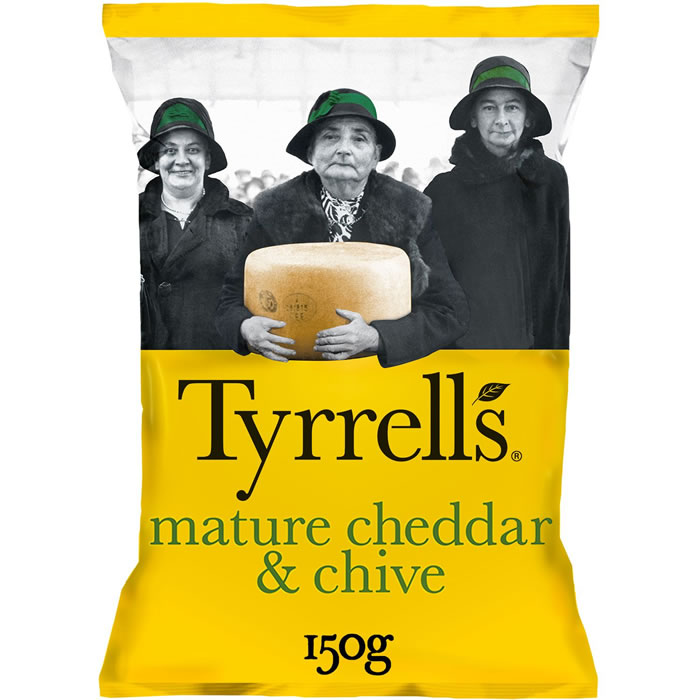 TYRRELLS – Chips saveur cheddar et ciboulette 150g