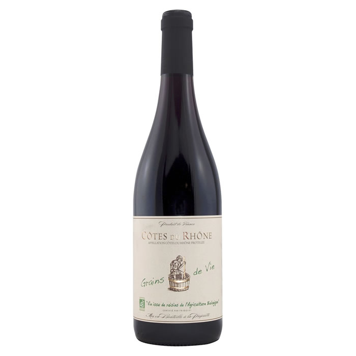Vin rouge bio AOP Grains de Vie 75 cl