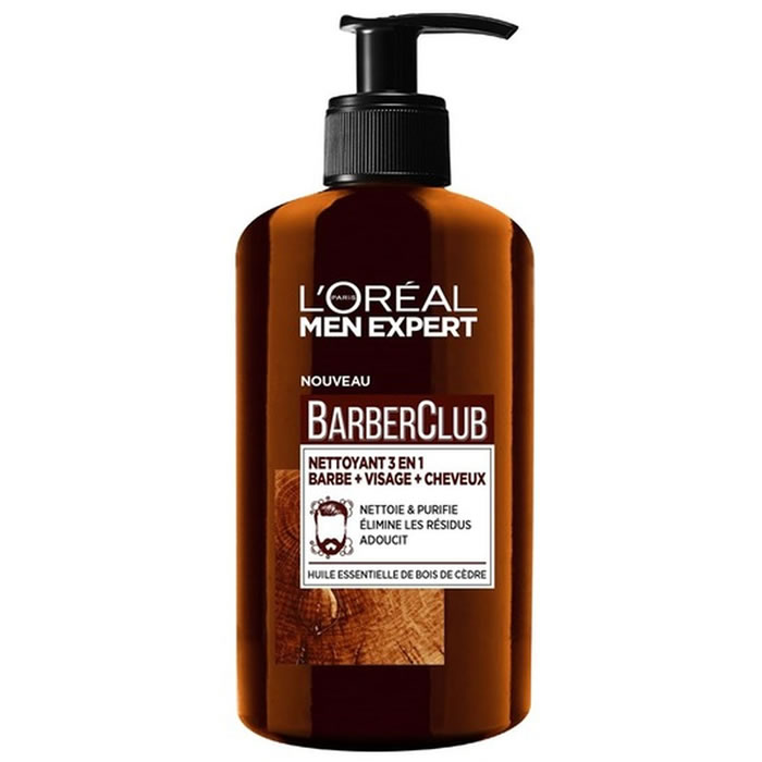 L’OREAL Barber Club – Nettoyant 3 en 1 barbe visage et cheveux 200 ml
