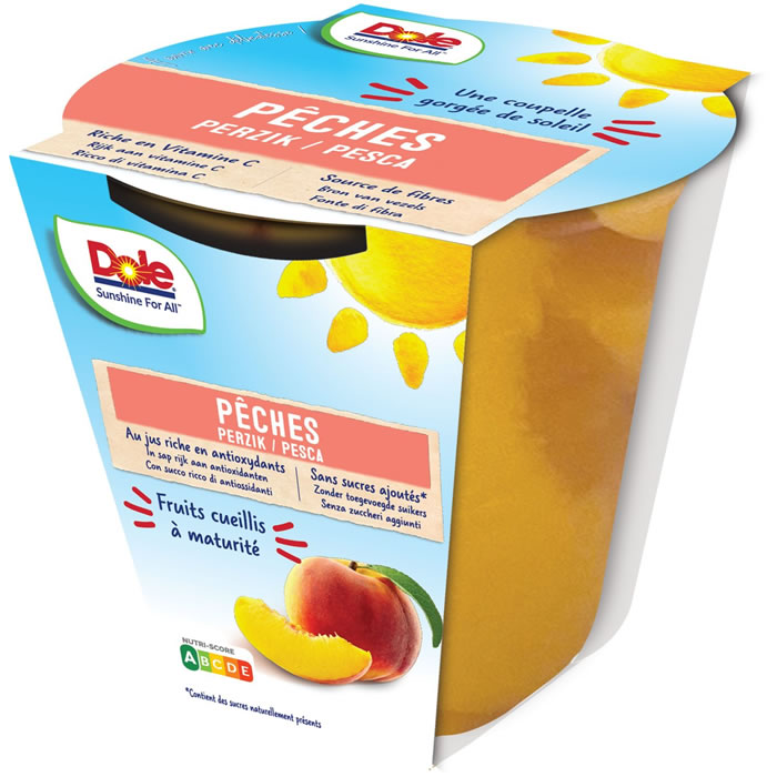 DOLE – Pêches en morceaux au jus 119 g