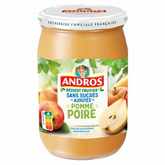 ANDROS – Dessert pomme et poire sans sucres ajoutés 650 g