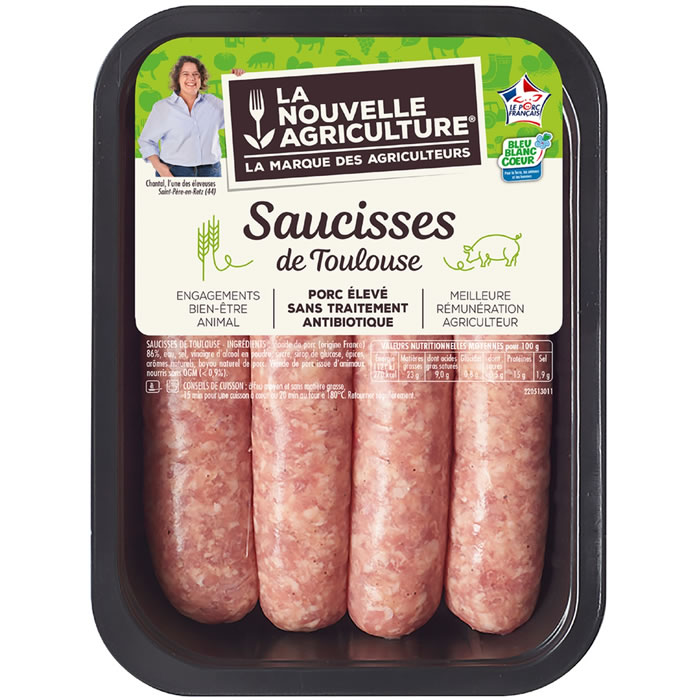 LA NOUVELLE AGRICULTURE – Saucisses de Toulouse 4 x 125 g
