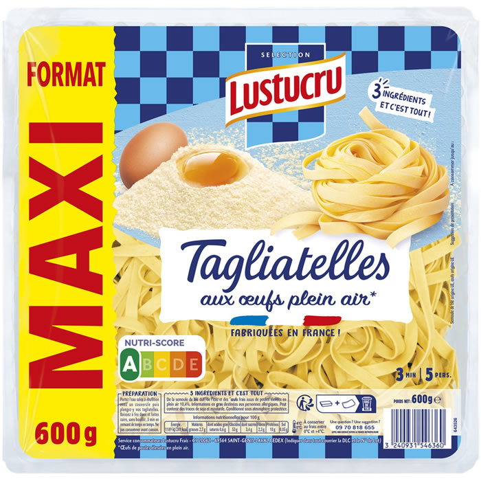 LUSTUCRU – Tagliatelles aux oeufs frais 600g