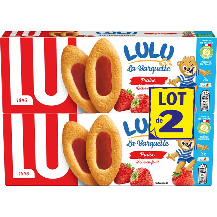 LU Lulu – Barquettes nappés à la fraise Grand Format 2x120g