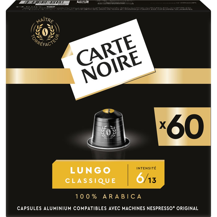 CARTE NOIRE – Capsules de café allongé N°6 (60 capsules)