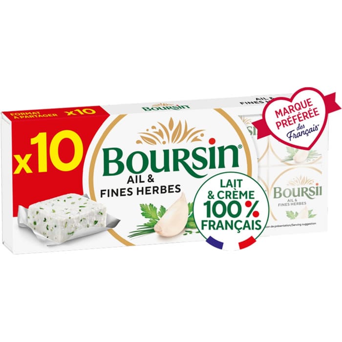 BOURSIN – Fromage frais ail et fines herbes en portions 160g