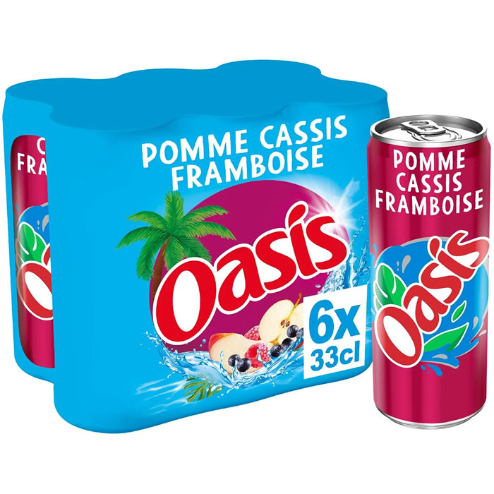 OASIS – Boisson à la pomme, cassis et framboise 6 x 33 cl