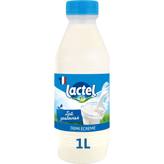 LACTEL Lait frais pasteurisé demi-écrémé 1L