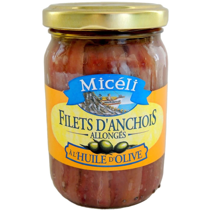 MICELI – Filets d’anchois allongés à l’huile d’olive 210g