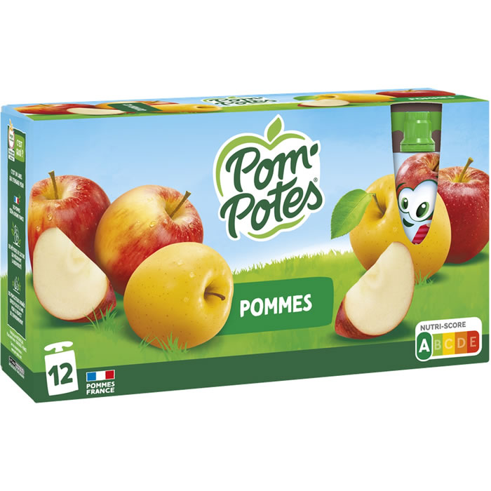 POM’POTES – Dessert pomme allégé en sucres 12 x 90 g