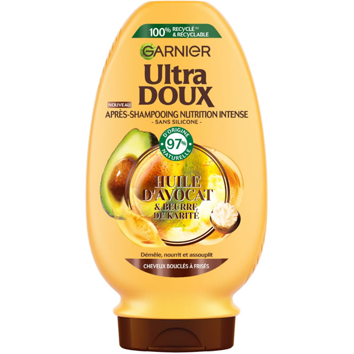 GARNIER Ultra Doux – Après-shampoing à l’huile d’avocat et karité 250 ml