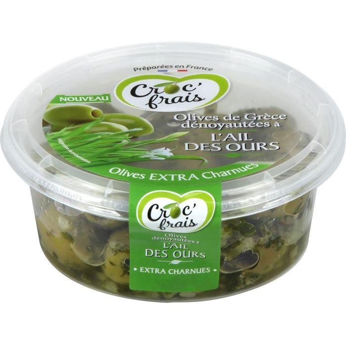 CROC’ FRAIS – Olives vertes dénoyautées à l’ail des ours