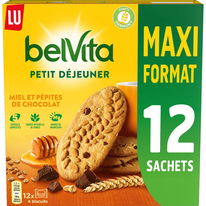 BELVITA Biscuits petit-déj aux pépites de chocolat et miel