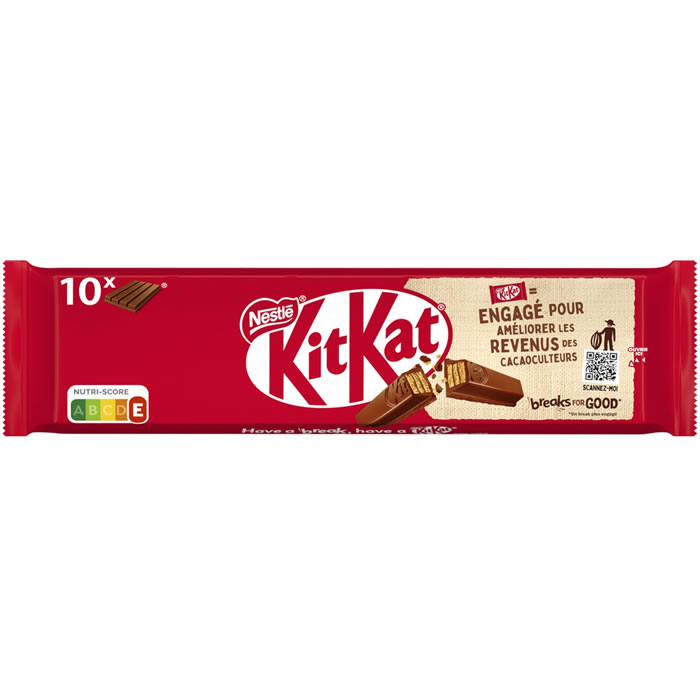 NESTLE Kit Kat Gaufrettes enrobées au chocolat au lait 10x42g