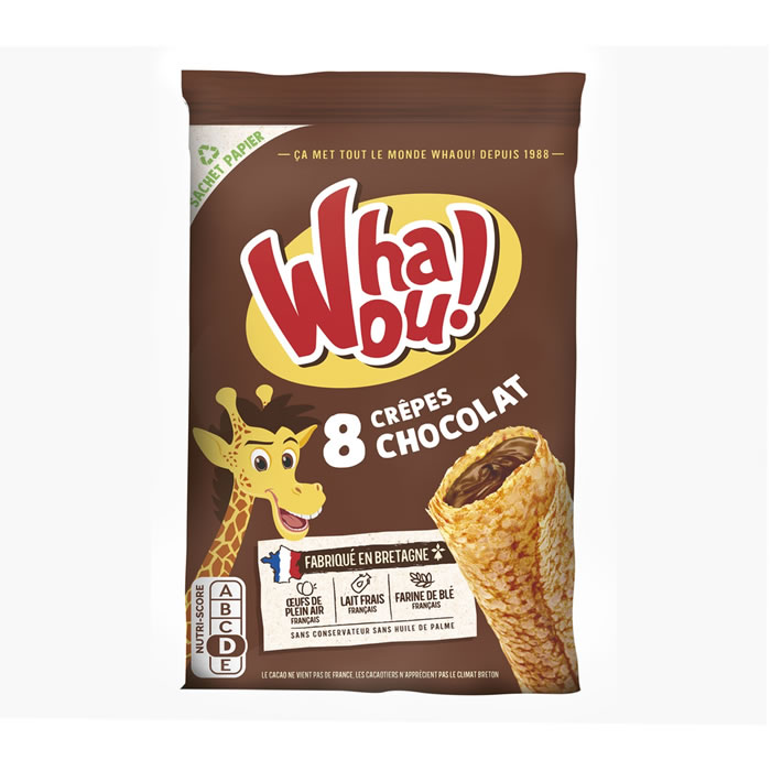 WHAOU – Crêpes fourrées au chocolat au lait Petit Format 256g