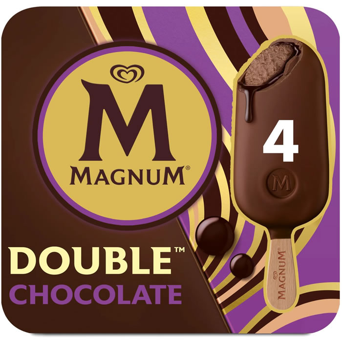 MAGNUM Double – Bâtonnets glacés au chocolat noir 4x71g