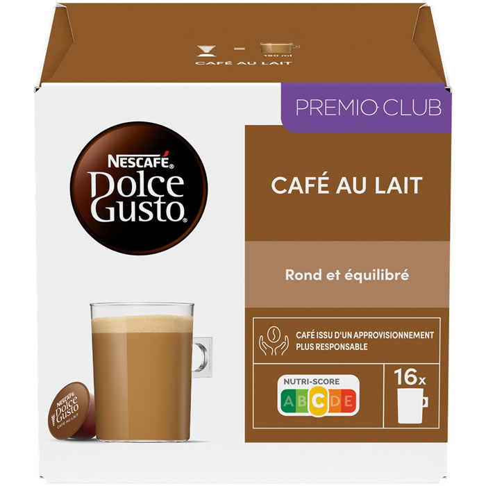 NESCAFE – Capsules café au lait (Dolce Gusto) 16 capsules