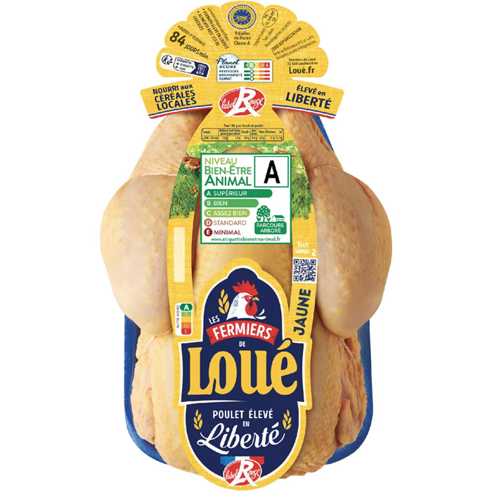LOUE – Poulet fermier entier jaune Label Rouge IGP (1,25 kg)