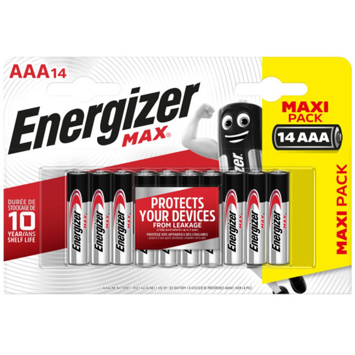 ENERGIZER Max Piles alcalines LR03 – type AAA (x14)