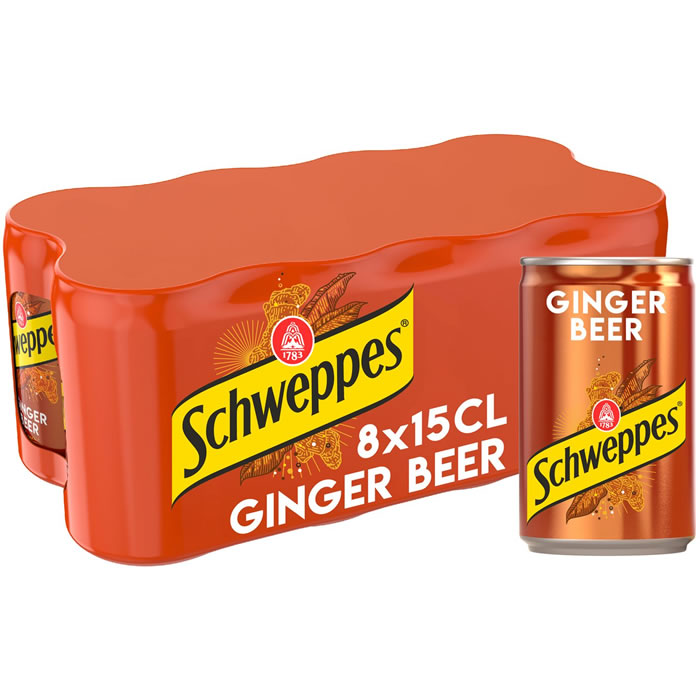 SCHWEPPES Ginger Beer – Boisson gazeuse au gingembre sans alcool 8 x 15 cl