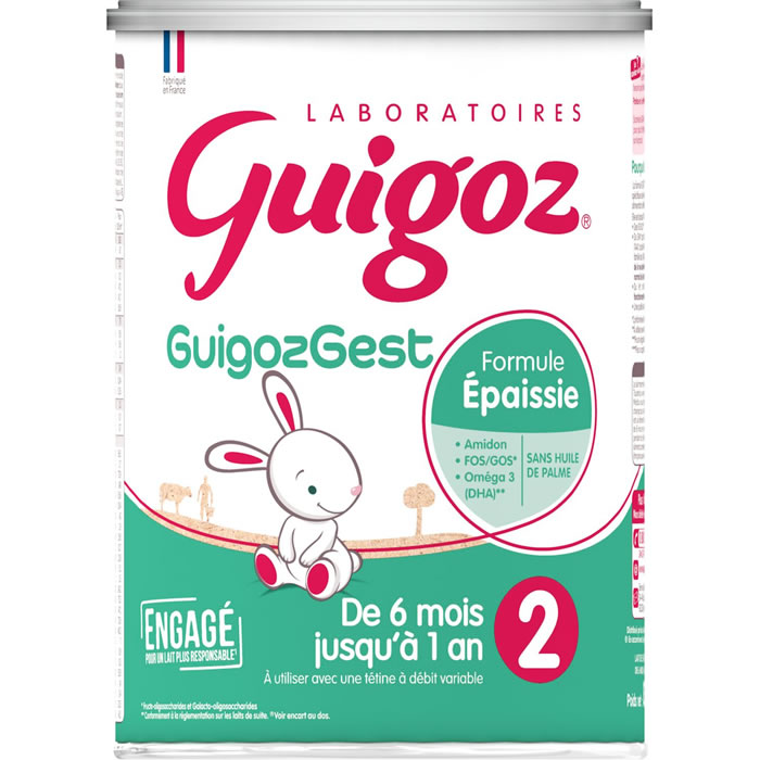 Lait 2ème âge en poudre épaissi 6/12 mois GUIGOZ Guigozgest