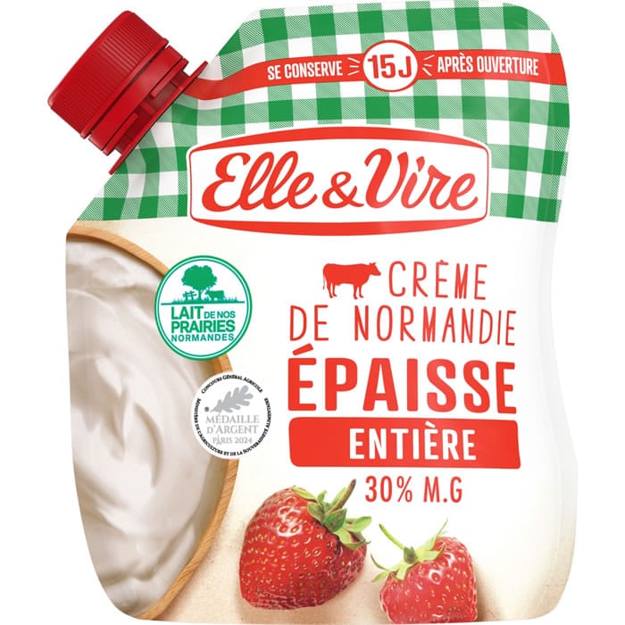 ELLE & VIRE – Crème fraîche épaisse entière 30% M.G – 33cl