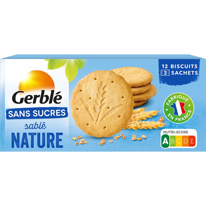 GERBLE – Biscuits sablé nature sans sucres 132g