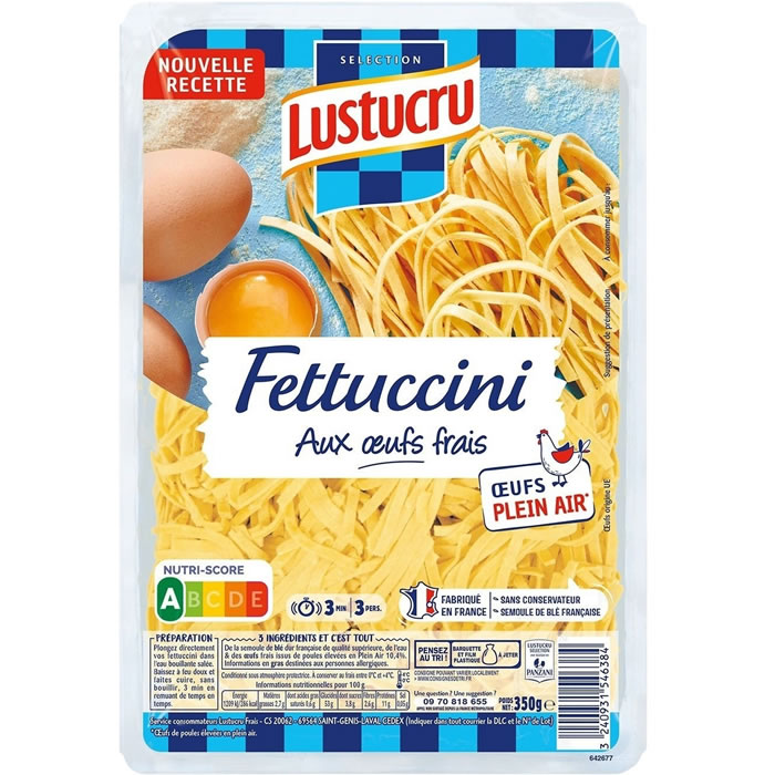 LUSTUCRU – Fettuccini aux oeufs frais 350g