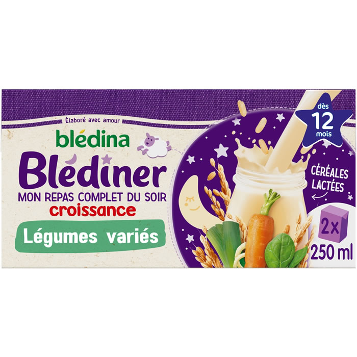BLEDINA – Blédîner Céréales lactées aux légumes dès 12 mois 2 x 250 ml
