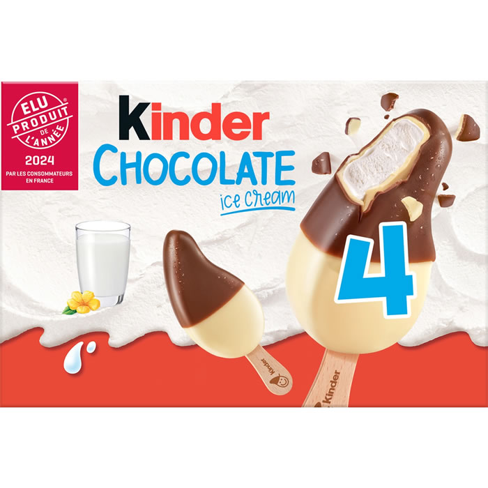 KINDER – Bâtonnets glacés au chocolat au lait 4x38g