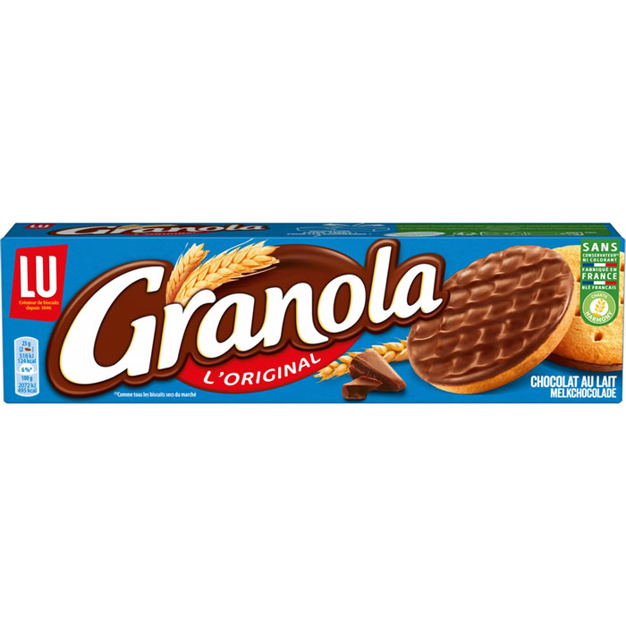 GRANOLA Biscuits sablés nappés de chocolat au lait