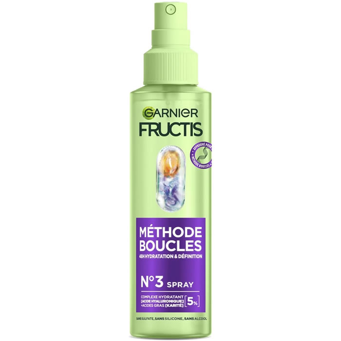 GARNIER Fructis – Spray cheveux hydratation et définition boucles 150 ml