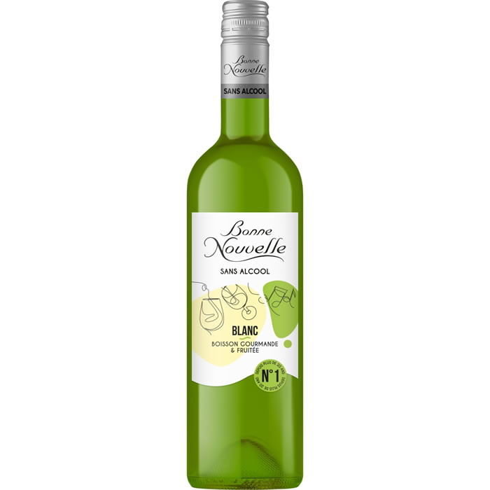 BONNE NOUVELLE – Vin blanc sec sans alcool 75 cl