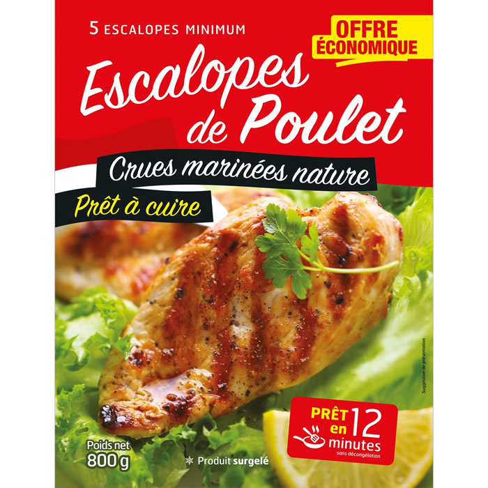 REST’OR CHEF – Escalopes de poulet marinées nature 800g