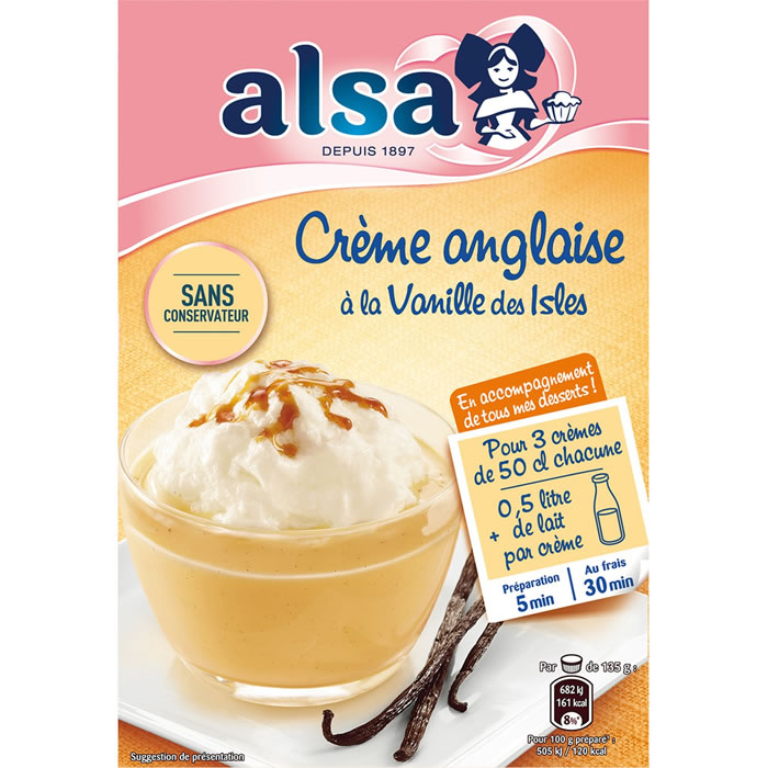 ALSA – Préparation pour crème anglaise à la vanille des Isles 300 g