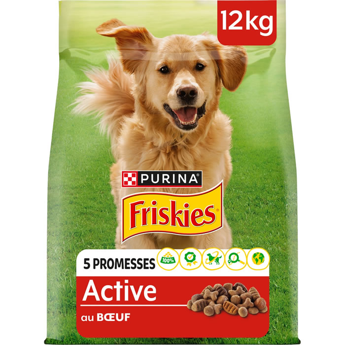 PURINA Friskies – Croquettes pour chien adulte au bœuf (12 kg)